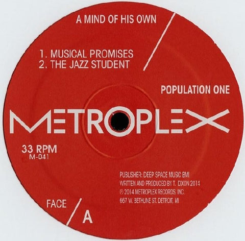 Population One - A Mind of His Own - 12" - Metroplex - M 041