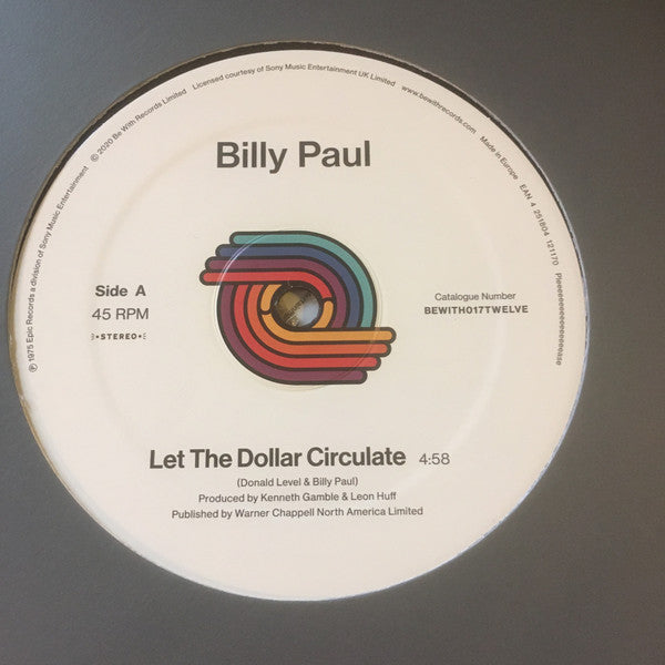 Billy Paul – Let The Dollar Circulate – 12" – Be With Records – BEWITH017TWELVE