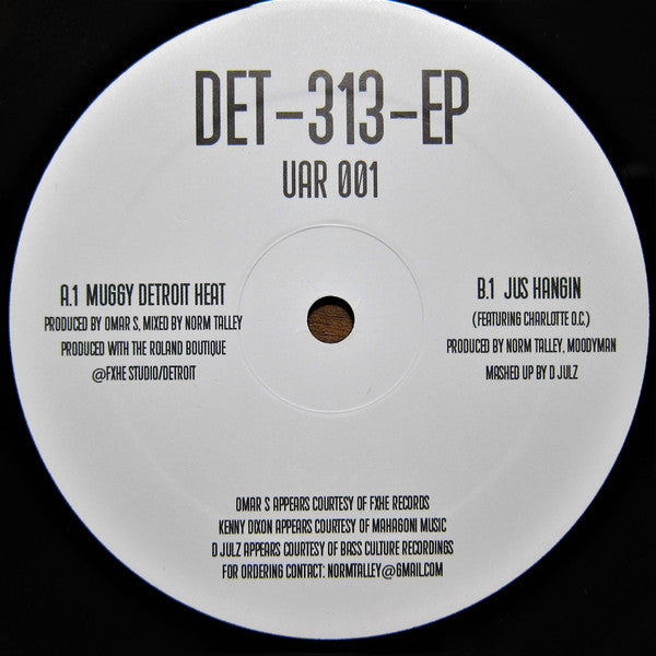 Norm Talley, Moodymann & Omar S - Det-313-EP - 12" - Upstairs Asylum Recordings - UAR 001
