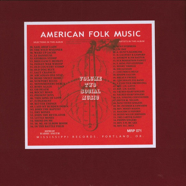 Harry Smith - Anthology of American Folk Music vol. 2: Social Music - 2xLP - Mississippi Records - MRP-071
