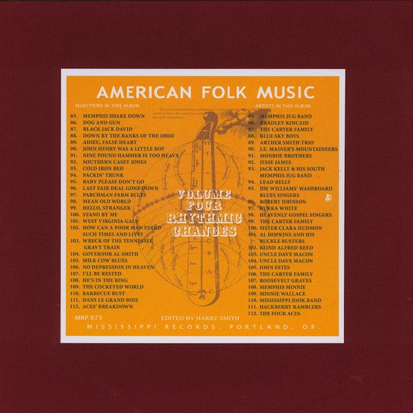Harry Smith - Anthology of American Folk Music vol. 4: Rhythmic Changes - 2xLP - Mississippi Records - MRP-073