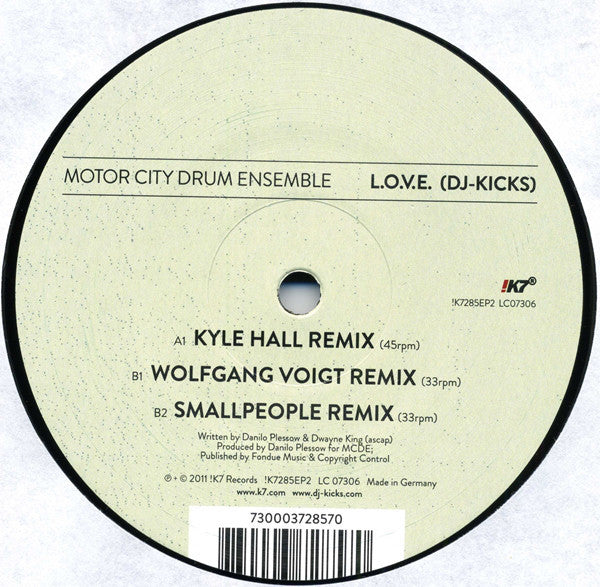 Motor City Drum Ensemble - L.O.V.E. (Remixes) - 12" - Studio !K7 - !K7285EP2