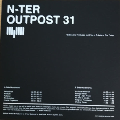 N-ter ‎- Outpost 31 - 12" - Electro Records ‎- ER019