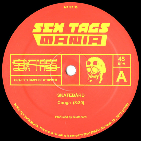 Skatebård / Crystal Bois – Conga / Live At Skurkeklubben - 12" - Sex Tags Mania – MANIA 30
