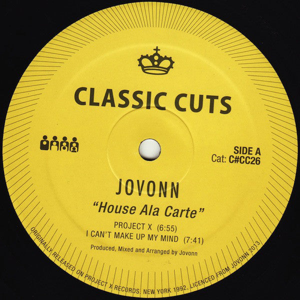 Jovonn - House Ala Carte - 12" - Clone Classic Cuts - C#CC026