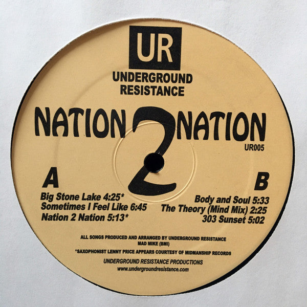 Underground Resistance - Nation 2 Nation EP - 12" - Underground Resistance - UR005