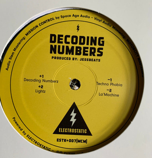 Jessbeats - Decoding Numbers - 12" - Electrostatic - ESTK+007