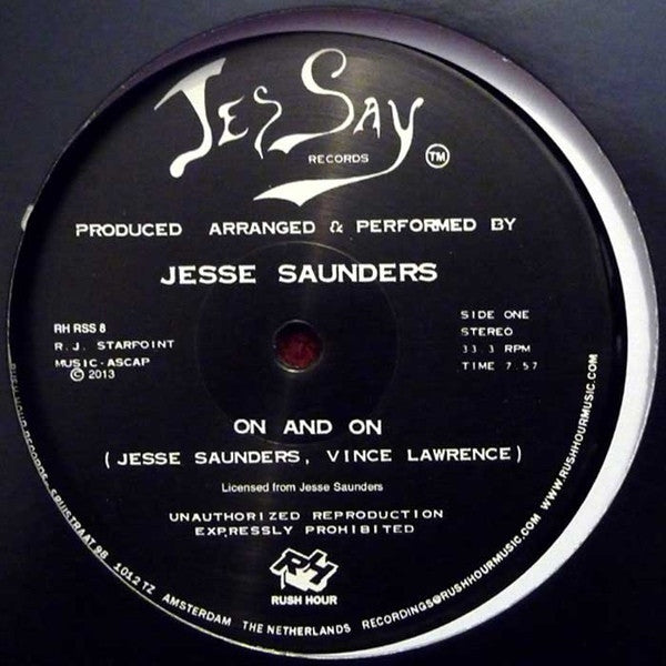 Jesse Saunders - On and On - 12" - Rush Hour - RH-RSS 8
