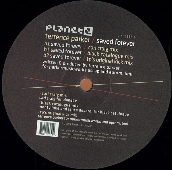 Terrence Parker - Saved Forever - 12" -  Planet E - ple65365-1