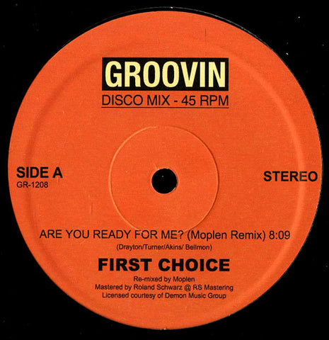 First Choice - Are You Ready For Me? - 12" - Groovin Recordings - GR-1208
