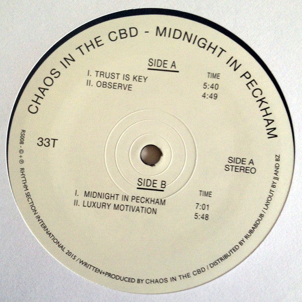 Chaos in the CBD - Midnight in Peckham - 12" - Rhythm Section International - RS008