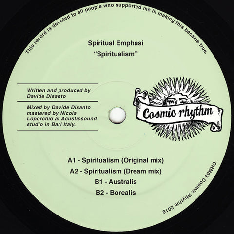 Spiritual Emphasi - Spiritualism - 12" - Cosmic Rhythm - CRM03