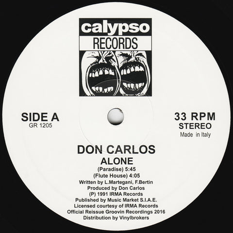 Don Carlos - Alone - 12" - Groovin Recordings - GR 1205