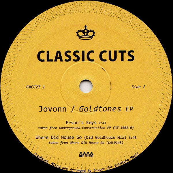 Jovonn - Goldtones EP - 12" - Clone Classic Cuts -  C#CC027.1