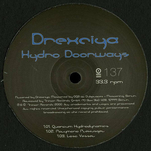 Drexciya - Hydro Doorways - 12" - Tresor 137