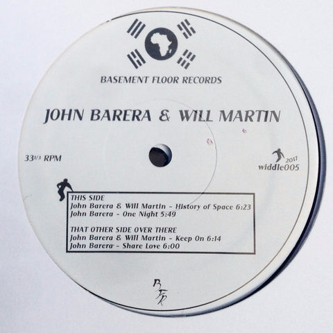John Barera / Will Martin - History of Space - 12" - Basement Floor Records - Widdle-005