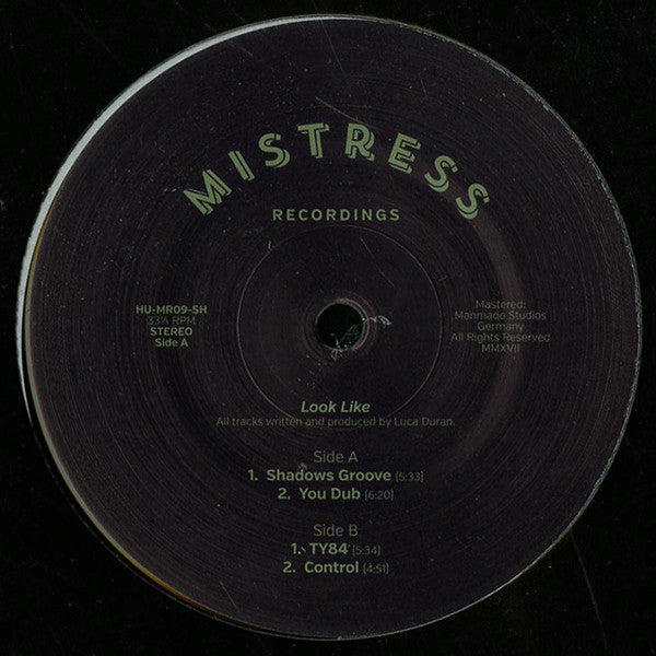 Look Like - 12" - Mistress Recordings - HU-MR09-SH