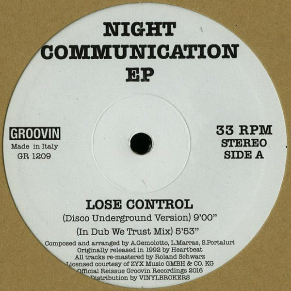 Night Communication - 12" - Groovin Recordings - GR 1209