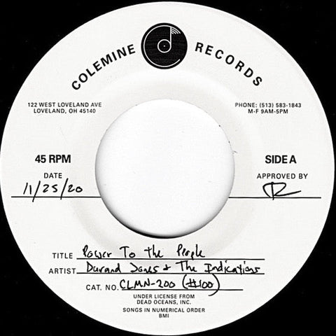Durand Jones & The Indications ‎- Power To The People - 7" - Colemine Records ‎- CLMN-200