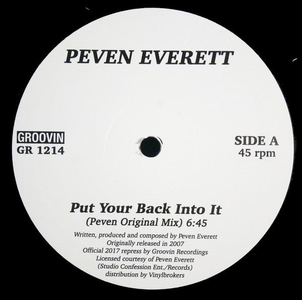 Peven Everett - Put Your Back Into It - 12" - Groovin Recordings - GR 1214