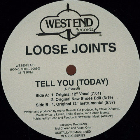 Loose Joints - Tell You (Today) - 12" - West End Records - WES5015