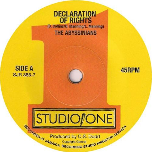 The Abyssinians - Declaration of Rights - 7" - Soul Jazz Records - SJR385-7