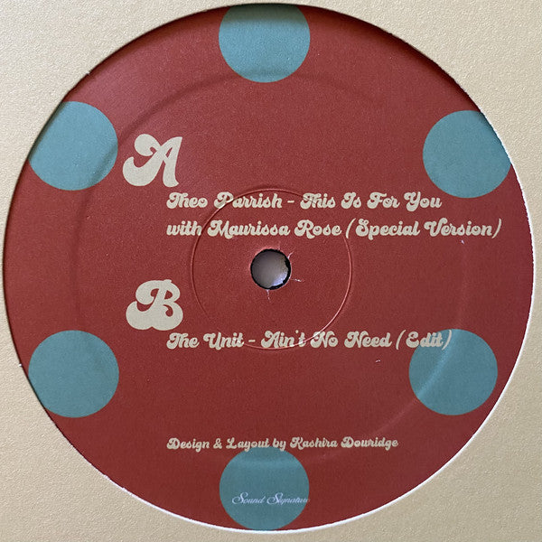 Theo Parrish - Special Versions EP - 12" - Sound Signature ‎- SV001