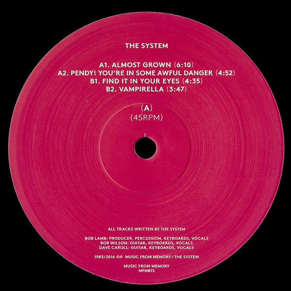 The System - The System EP - 12" - Music From Memory - MFM013