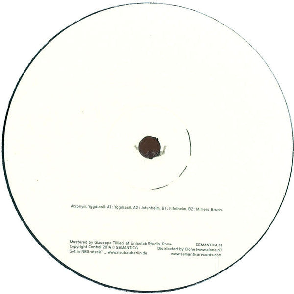 Acronym - Yggdrasil - 12" - Semantica Records 61